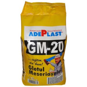 Gletul meseriasului pe baza de ipsos, Adeplast GM-20, pentru interior, 5 kg