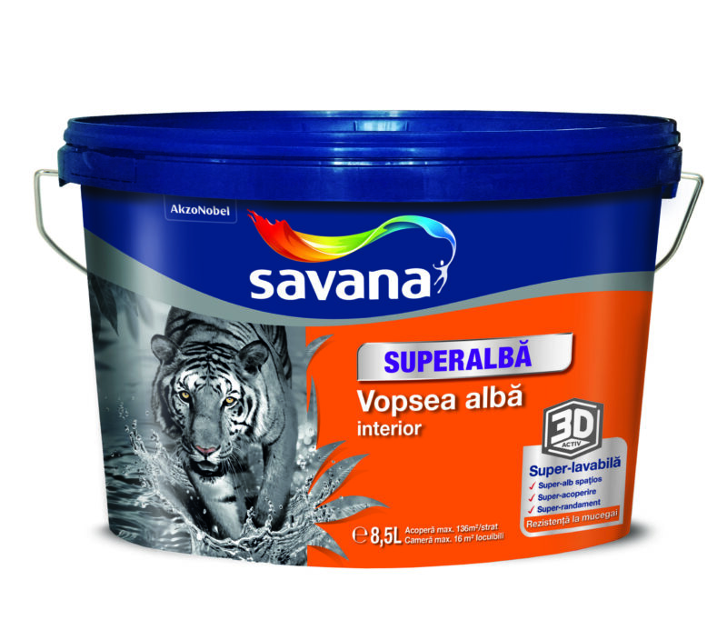 Vopsea Savana superlavabila, superalba, interior 8.5l - imagine 1