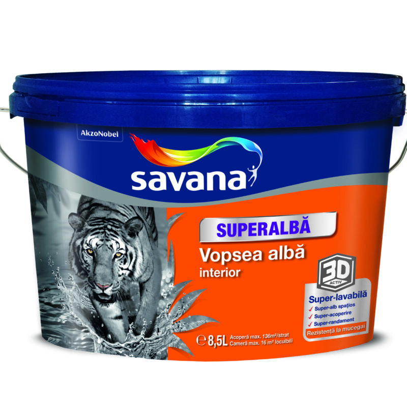 Vopsea Savana superlavabila, superalba, interior 8.5l