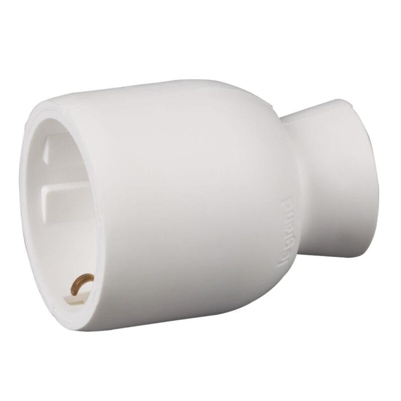 Priza mobila cu iesire dreapta alba Helium Legrand 050317 - imagine 1