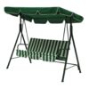 Balansoar verde cu alb 3 persoane cu copertina LIVIA GREEN