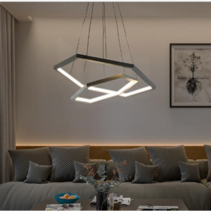 Lustra suspendata 220V 400+600mm negru, aluminiu+silicon OVK-PL5243-600 - imagine 2