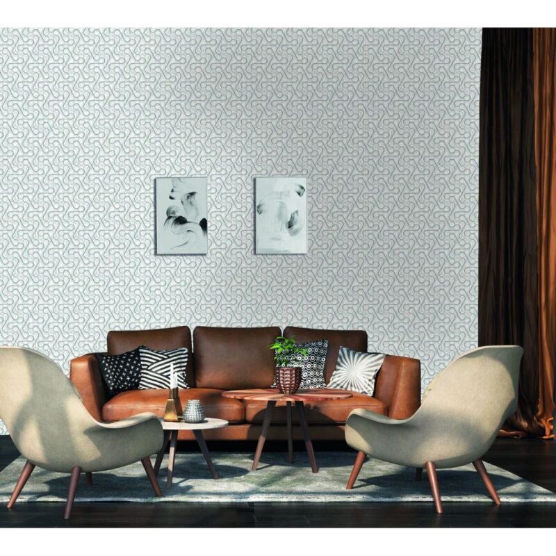 Tapet geometric Lagom P S21617-2, 10 m x 0.53 m, gri - imagine 2