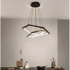 Lustra suspendata 220V 400+600mm negru, aluminiu+silicon OVK-PL5243-600 - imagine 3