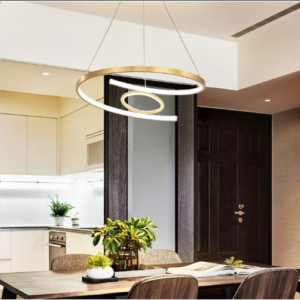 Lustra suspendata 220V 450mm auriu, aluminiu+silicon OVK-PL5203 - imagine 3