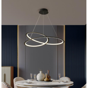 Lustra suspendata 220V dia 600mm negru, aluminiu+silicon OVK-PL5245 - imagine 4