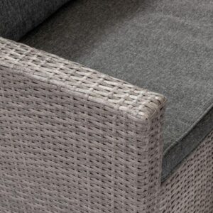 Set coltar cu masa Family din polirattan, pentru 5 persoane, gri - imagine 5