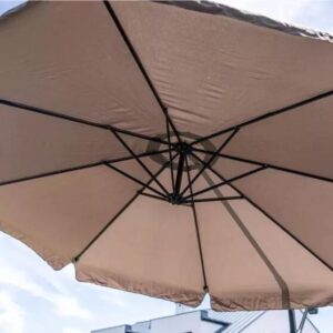 Umbrela de gradina cu brat extensibil,300cm x 250cm, culoare maro - imagine 9