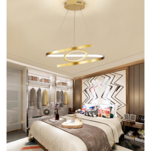 Lustra suspendata 220V 450mm auriu, aluminiu+silicon OVK-PL5203 - imagine 5