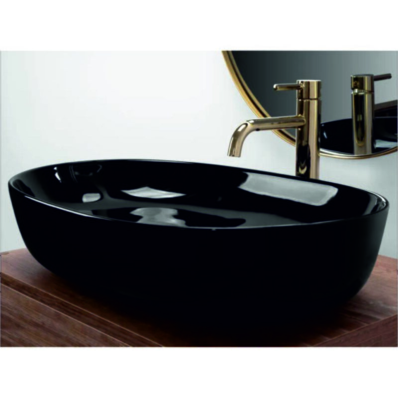 Lavoar pentru blat, ceramic Rea Cleo Black Aiax, 410x605x140 mm, finisaj mat, REA-U6625 - imagine 5