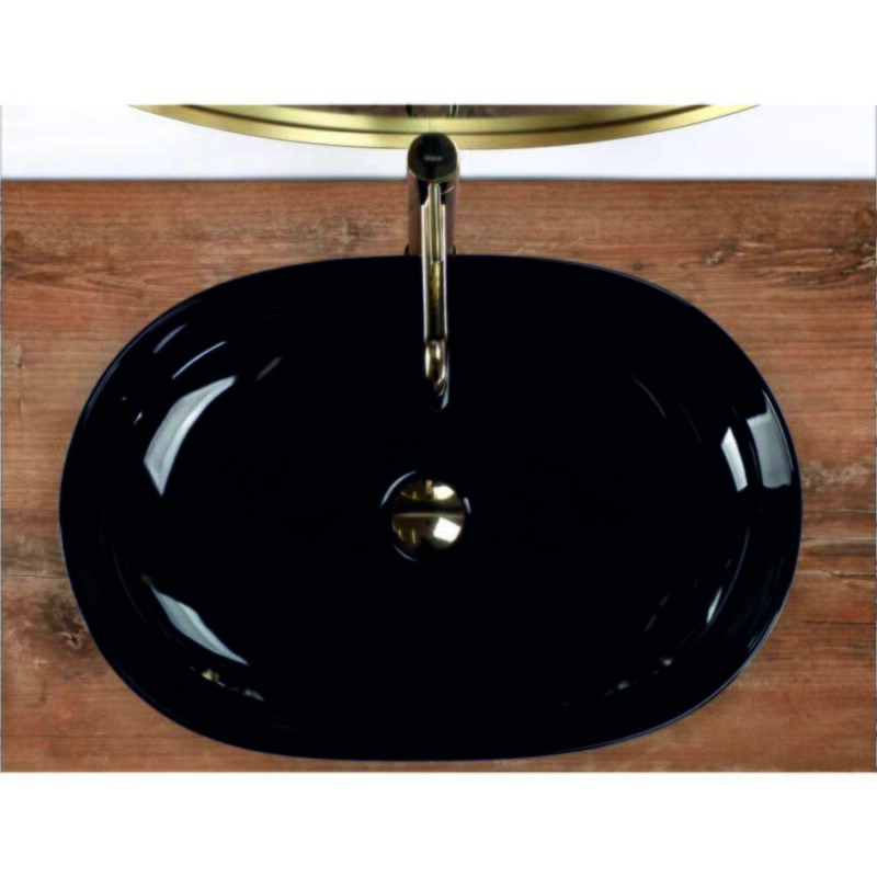 Lavoar pentru blat, ceramic Rea Cleo Black Aiax, 410x605x140 mm, finisaj mat, REA-U6625 - imagine 6