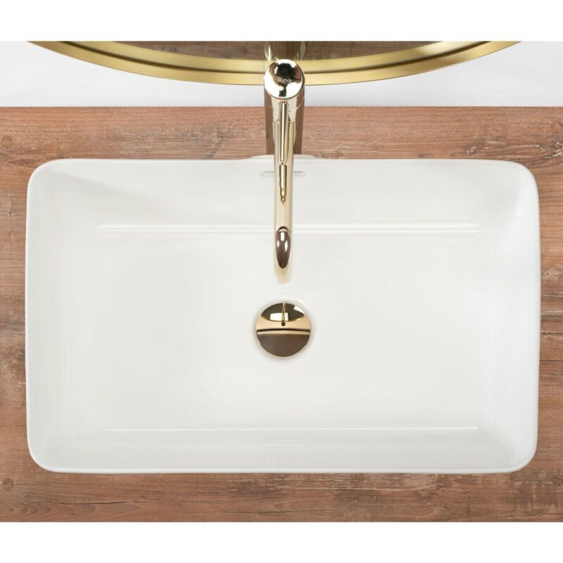 Lavoar pentru blat, ceramic Rea Berta, 560 x 355 x 145 mm REA-U5055 - imagine 4