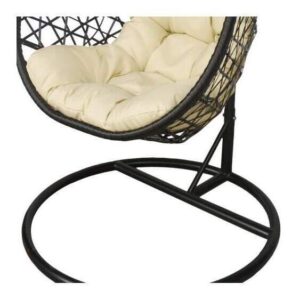 Leagan Fotoliu suspendat Larisa tip Cocon, pentru Gradina, cu Perne si Suport Metalic MIR-B3314SBK - imagine 4