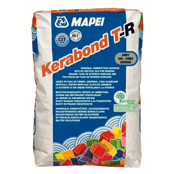 deziv gresie si faianta Mapei Kerabond T-R, interior / exterior, gri, 25 kg