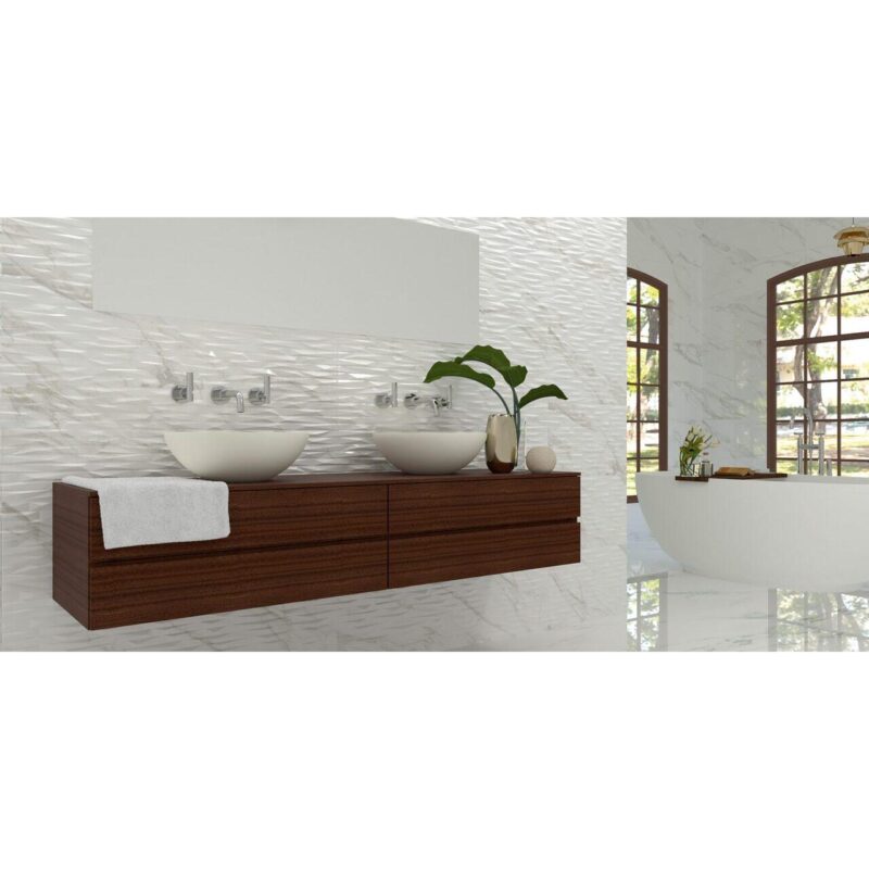 Lastra - placa mare gresie XXL - rectificata Always, tip marmura, 120x260 cm, culoare alb, finisaj mat - imagine 3