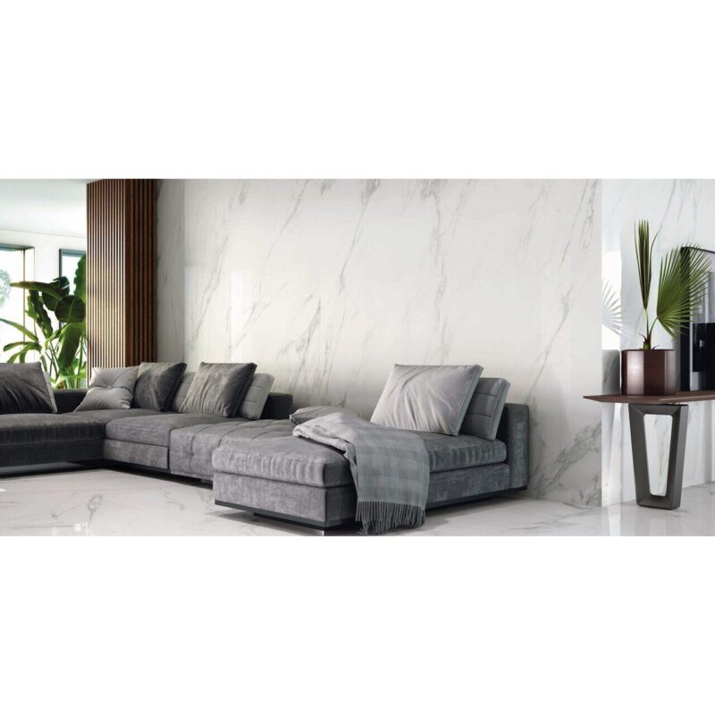 Lastra - placa mare gresie XXL - rectificata Always, tip marmura, 120x260 cm, culoare alb, finisaj mat - imagine 2
