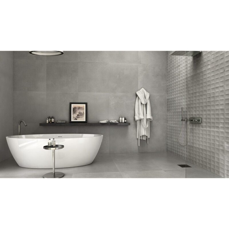 Lastra - placa mare gresie XXL - rectificata Tribeca Perla, tip ciment, 120x260 cm, culoare gri, finisaj mat - imagine 2