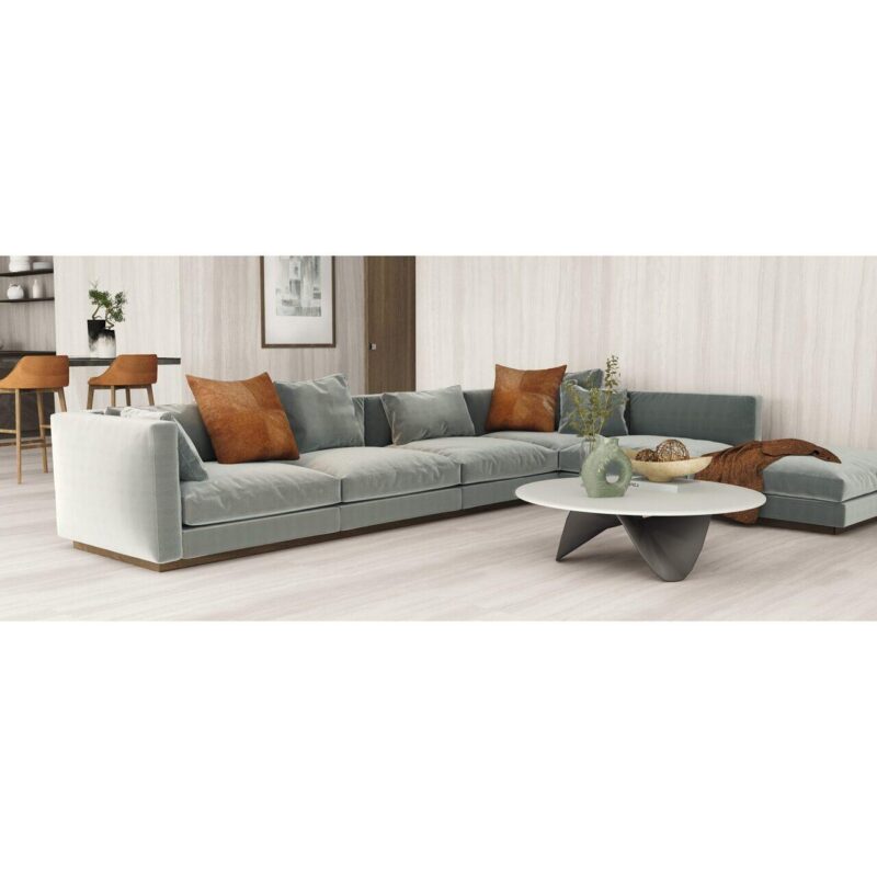 Lastra - placa mare gresie XXL - rectificata Belladonna Chiaro Natural, model marmura, 120x260 cm, culoare crem, finisaj mat - imagine 2