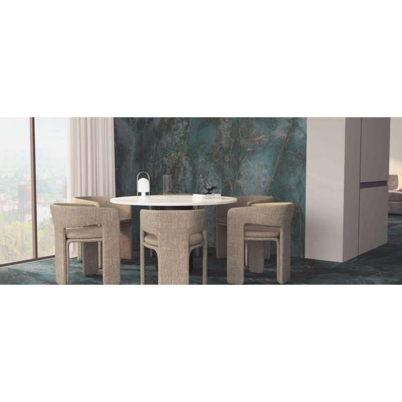 Lastra - placa mare gresie XXL - rectificata Manhattan Ocean, model marmura, 120x260 cm, culoare albastru, finisaj lucios - imagine 2