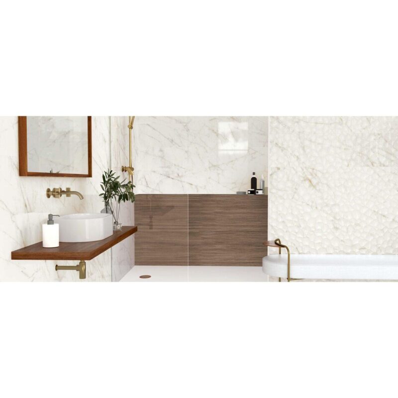 Lastra - placa mare gresie XXL - rectificata Trevi Natural, tip marmura, 120x260 cm, culoare alb, finisaj mat - imagine 2