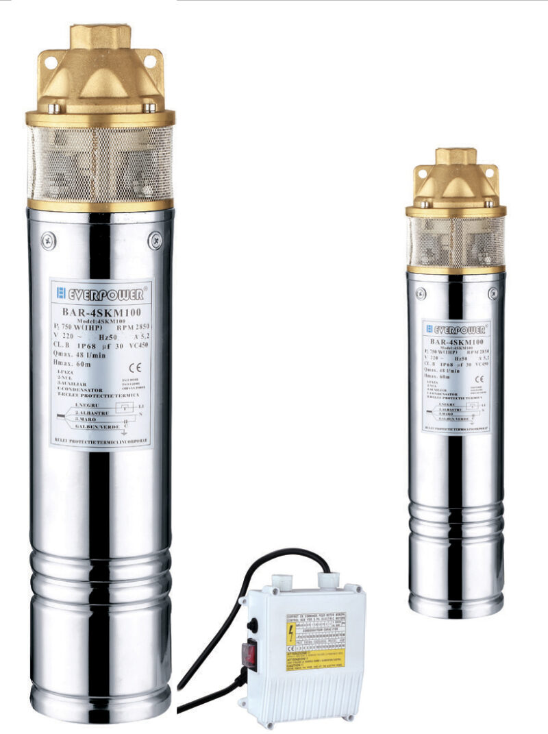 Pompa submersibila de adancime 750w- 56m BAR-4SKM100 - imagine 1