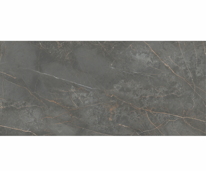 Lastra - placa mare gresie XXL - rectificata Manhattan Dark Natural, model marmura, 120x260 cm, culoare gri, finisaj mat - imagine 1