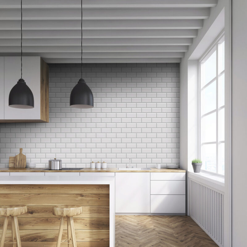 Faianta Metro White model marmura 10x20 cm, finisaj lucios, culoare alba - imagine 4