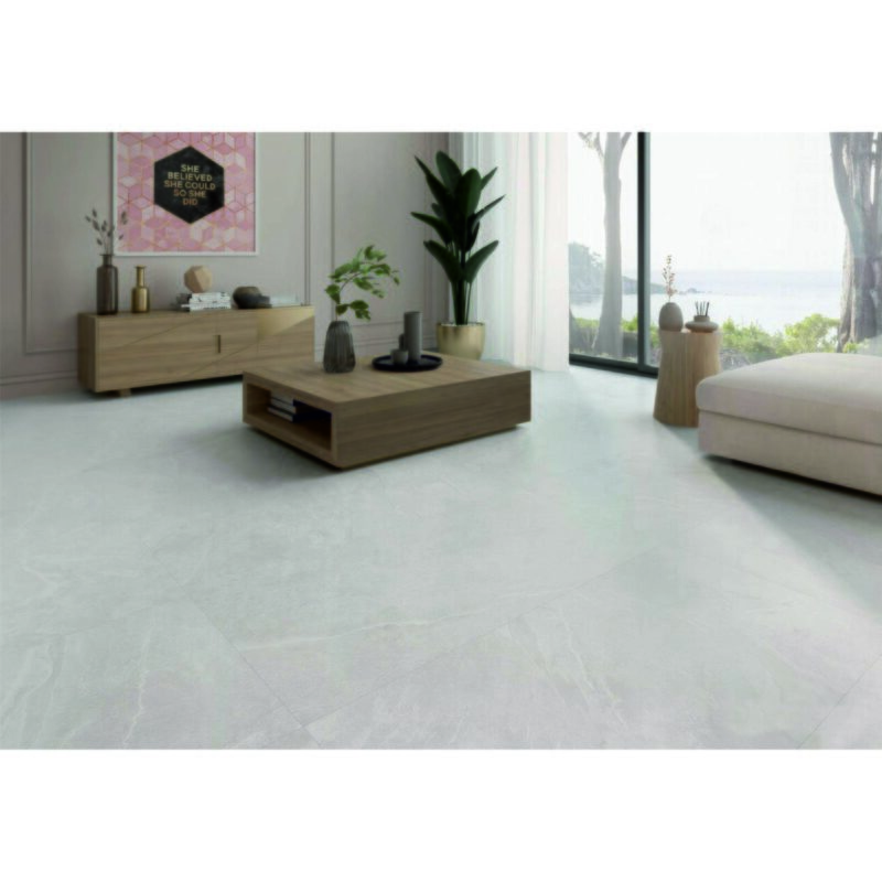 Gresie portelanata rectificata Aura canvas, tip marmura, 75x150 cm, culoare gri, finisaj mat - imagine 3