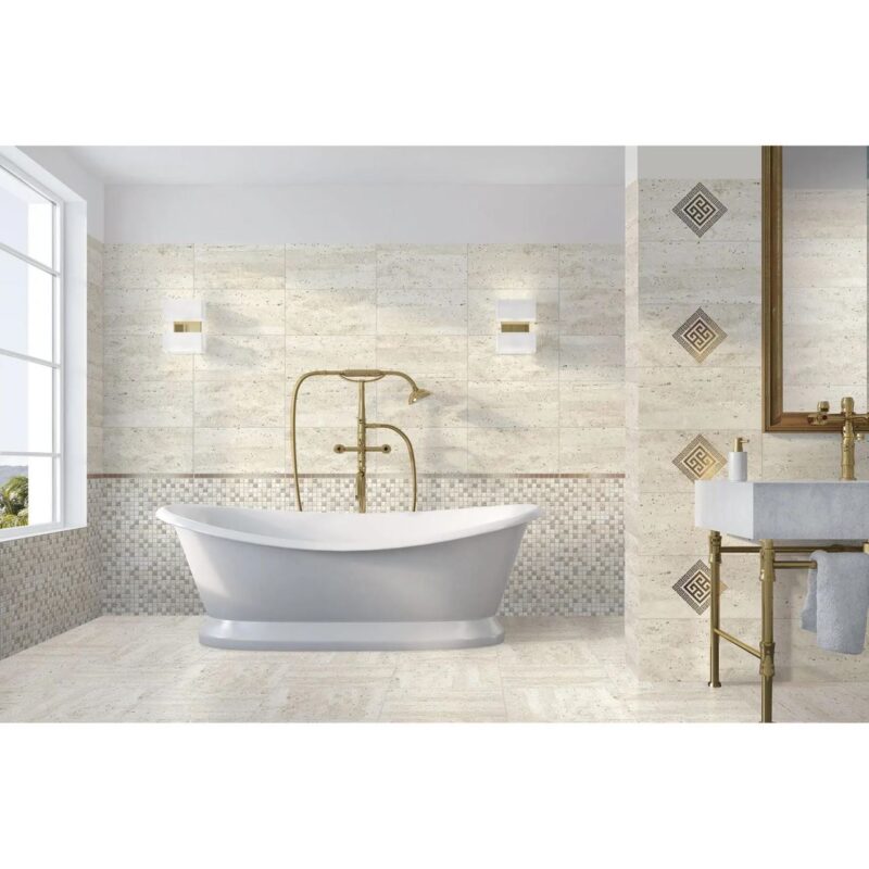 Creativo_baie_1a_square.jpg Gresie Creativo, model piatra, 6046-0452, 45 x 45 cm, culoare crem, finisaj mat - imagine 3