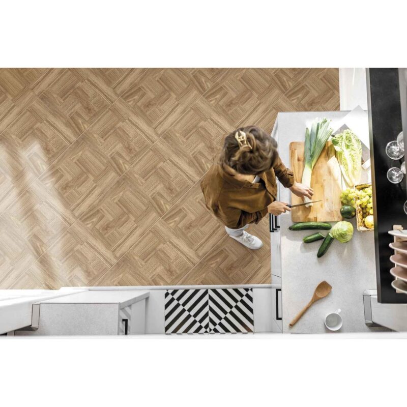 Gresie Nordic Wood, model lemn, 6046-0406, 45 x 45 cm, culoare bej, finisaj mat - imagine 3