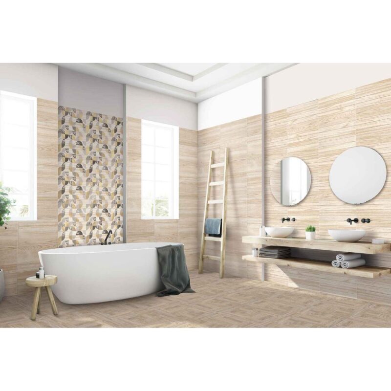 Gresie Nordic Wood, model lemn, 6046-0406, 45 x 45 cm, culoare bej, finisaj mat - imagine 4