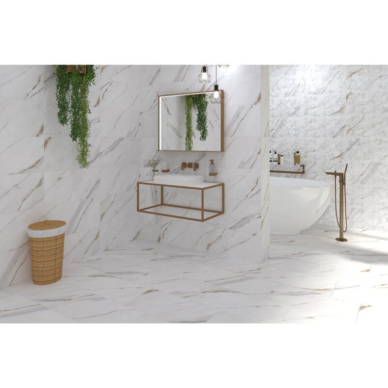 Faianta Statuario, model marmura, 2051-0207, 50 x 25 cm, culoare alb, finisaj lucios - imagine 13