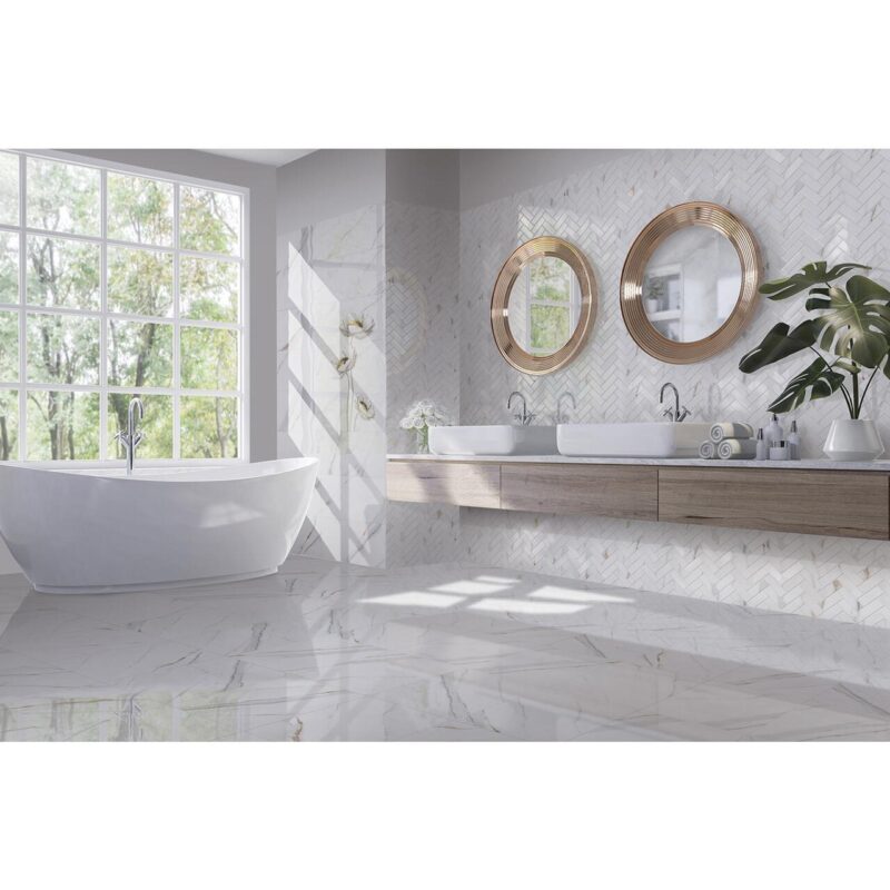 Faianta Statuario, model marmura, 2051-0207, 50 x 25 cm, culoare alb, finisaj lucios - imagine 8