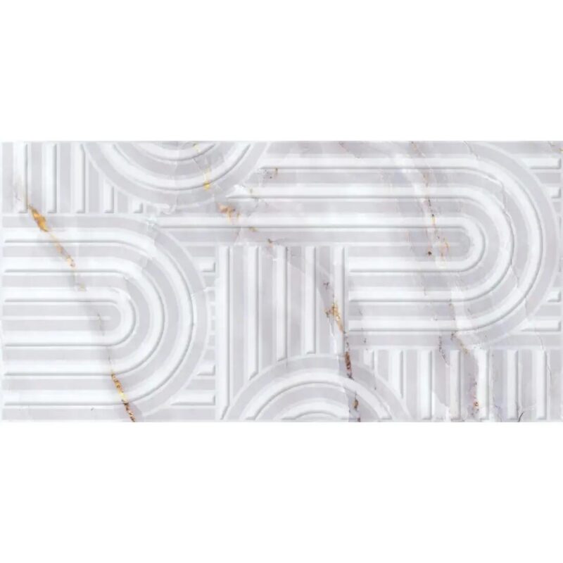 Piesa decorativa Mirage 2660-0113, model marmura, gri, 60x30 cm, finisaj lucios - imagine 2