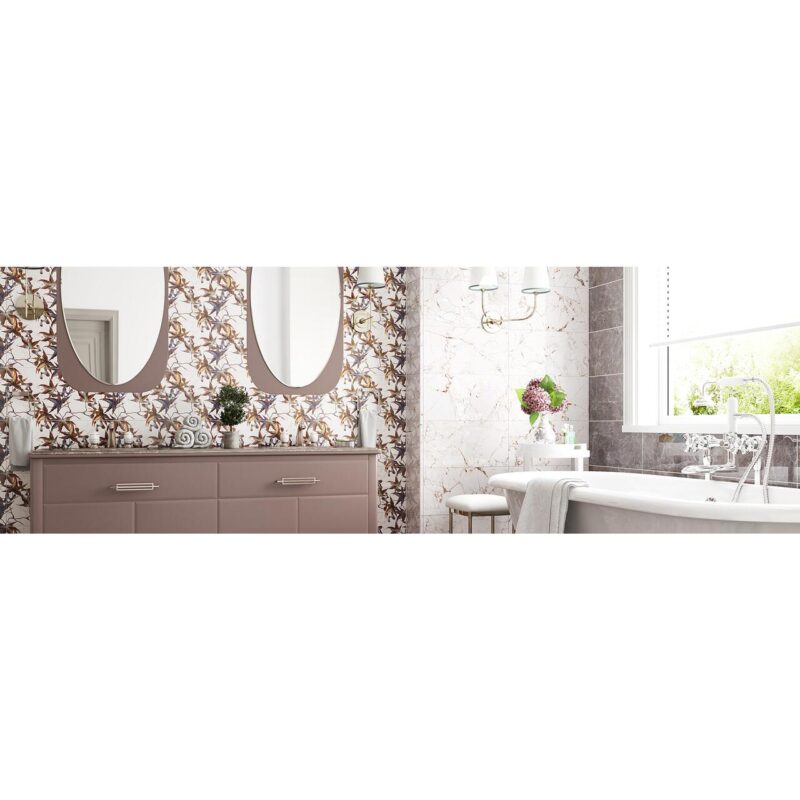 Gresie portelanata 6215 Marquina White, model marmura, 45x45 cm, culoare albastra, finisaj mat - imagine 6