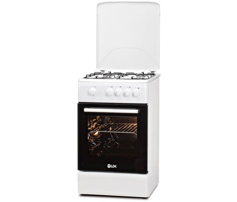 Aragaz LDK 5060 White RMV LPG, 4 arzatoare, Capac metalic, Siguranta, 50x60x85 cm, Alb - imagine 2