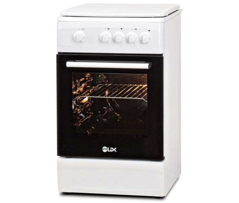 Aragaz LDK 5060 White RMV LPG, 4 arzatoare, Capac metalic, Siguranta, 50x60x85 cm, Alb - imagine 1