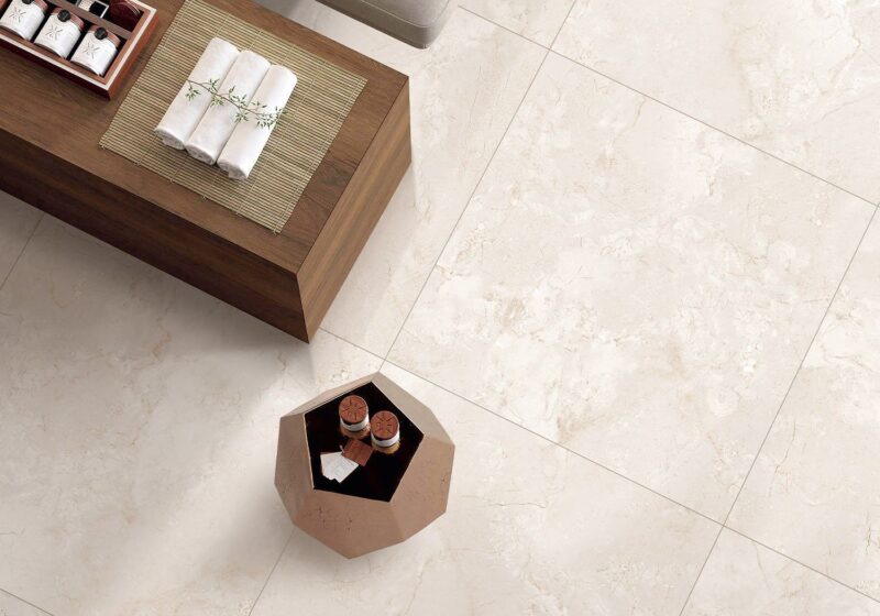 Gresie rectificata Levante Cream, model ciment, 60x60 cm, LEV4, Crem, finisaj lucios - imagine 2