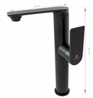 Baterie lavoar tip stalp cu pipa mobila Ermetiq, gama STYLISH Negru ER-DG115N - imagine 2