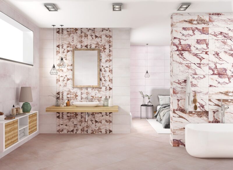 Faianta rectificata Cemento Perla White 3394, model ciment, 24.4x74.4 cm, alb - imagine 11