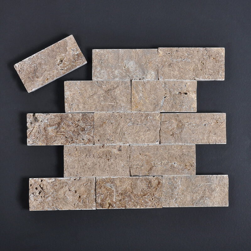 Travertin Noce Scapitat 5 x 10 x 1.5 cm T071 - imagine 3