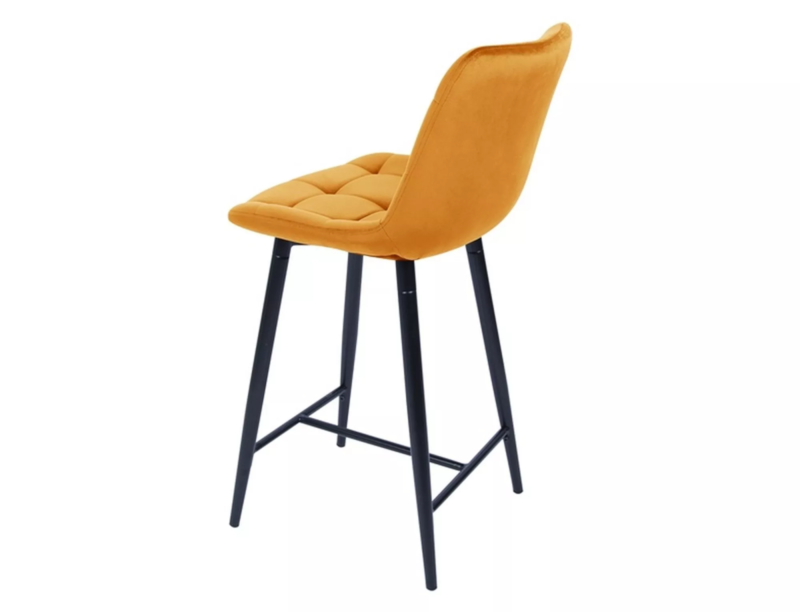 Scaun bar Chic H-2 cadru negru velvet / curry Bluvel 68 - imagine 2