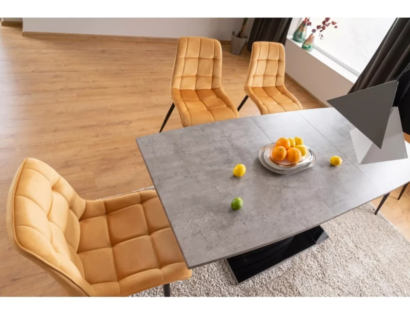 Scaun dining / bucatarie Chic Catifea Bluvel Curry 68/cadru negru - imagine 3