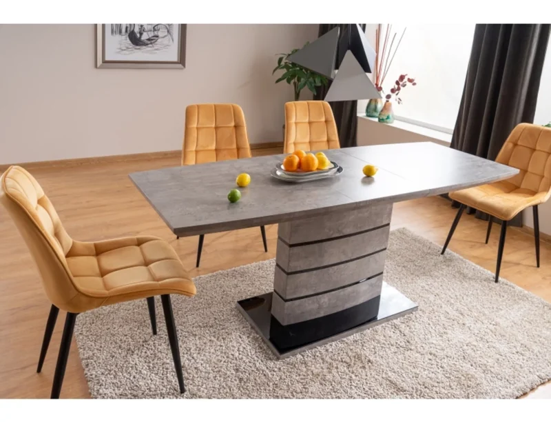 Scaun dining / bucatarie Chic Catifea Bluvel Curry 68/cadru negru - imagine 4