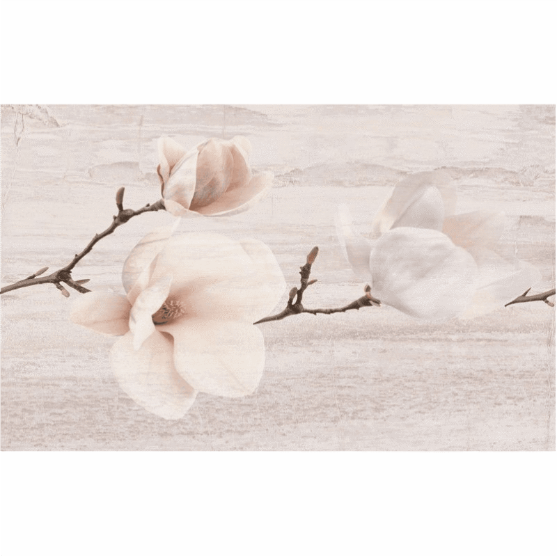 Piesa decorativa Pastel Magnolia Light Beige 5844, model floral, 25x40 cm, bej - imagine 1