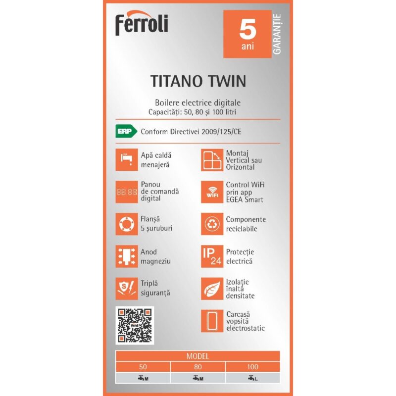 Boiler electric Titano Twin 50 - imagine 3