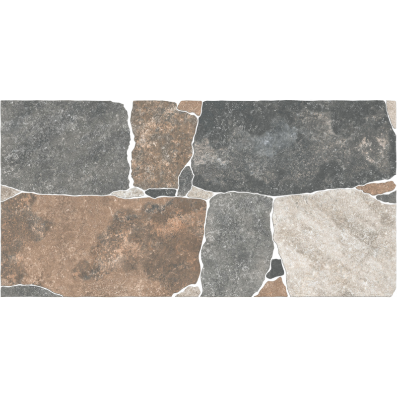 Gresie portelanata Roccia tip piatra, 30x60 cm, culoare mix, finisaj mat - imagine 1