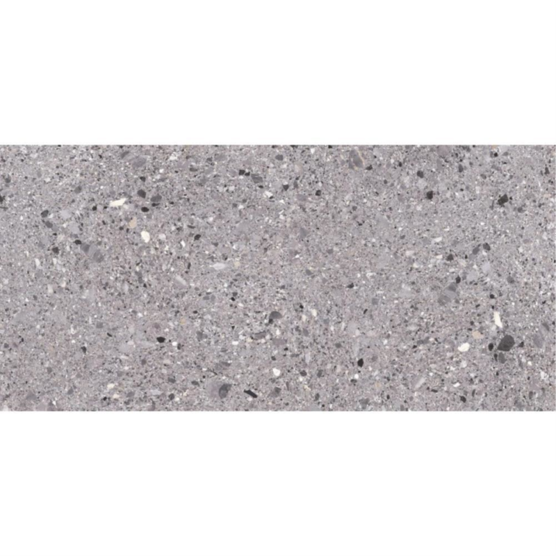 Gresie portelanata tip piatra Terrazzo Mono Grey, 60x120 cm, 87825210, Gri - imagine 1