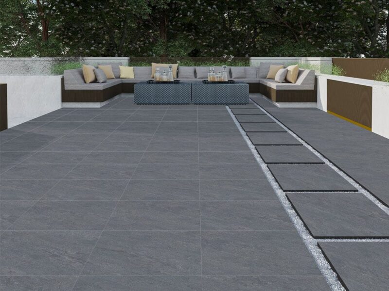 Gresie rectificata Dakota Grey 1 D. 60x60x2 cm, model piatra, finisaj mat, gri - imagine 3