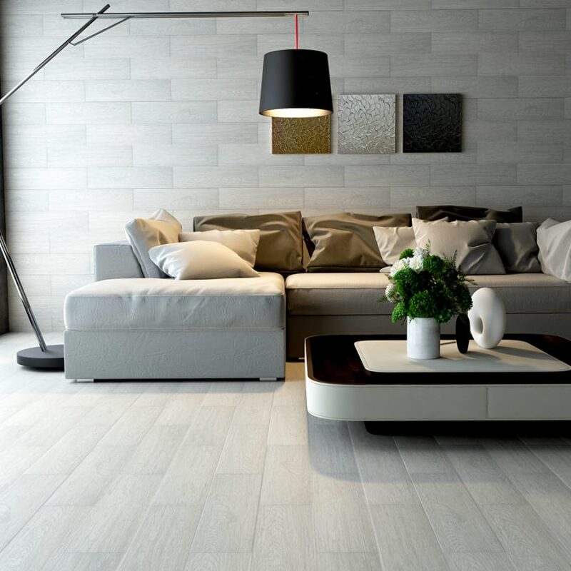 Gresie Zigana White 1. 15x60 cm, model lemn, finisaj mat, alb - imagine 2